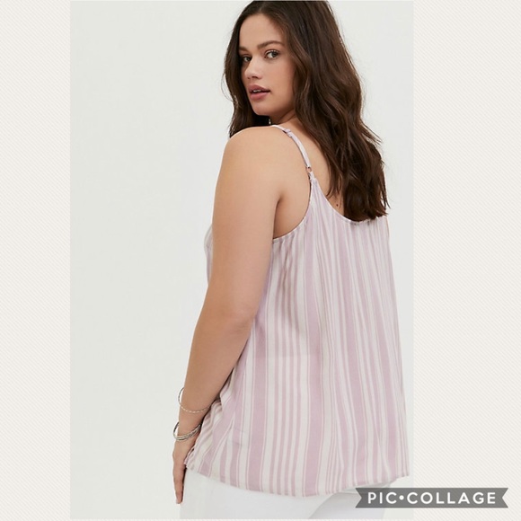 14/16 TORRID Pink Stripe Button Front Cami Top 1 - Picture 5 of 7